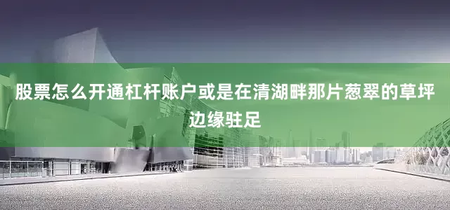 股票怎么开通杠杆账户或是在清湖畔那片葱翠的草坪边缘驻足