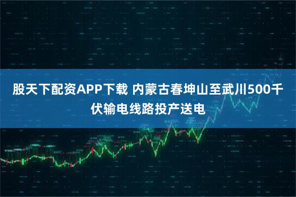 股天下配资APP下载 内蒙古春坤山至武川500千伏输电线路投产送电